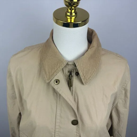 Ralph Lauren Beige Cotton Twill Cord Collar Chore Barn Utility Jacket - L - Picture 2 of 16